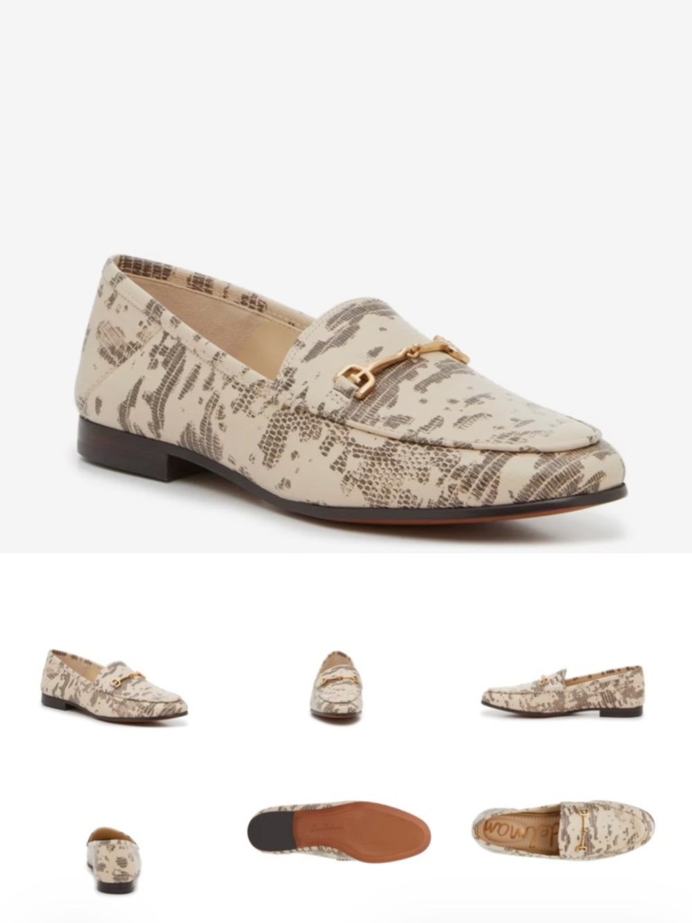 Sam Edelman Leather Snake Print Loraine Loafers